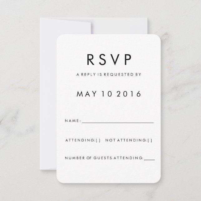 Futura Modern RSVP-kort OSA Kort (Framsida)