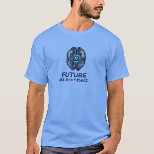 Future AI Architect - Futuristic Technology Design T Shirt (Framsida)