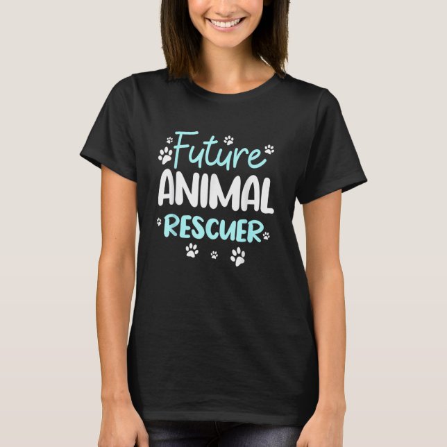 Future Animals Rescuer Veterinarian Rescue Dog Res T Shirt (Framsida)