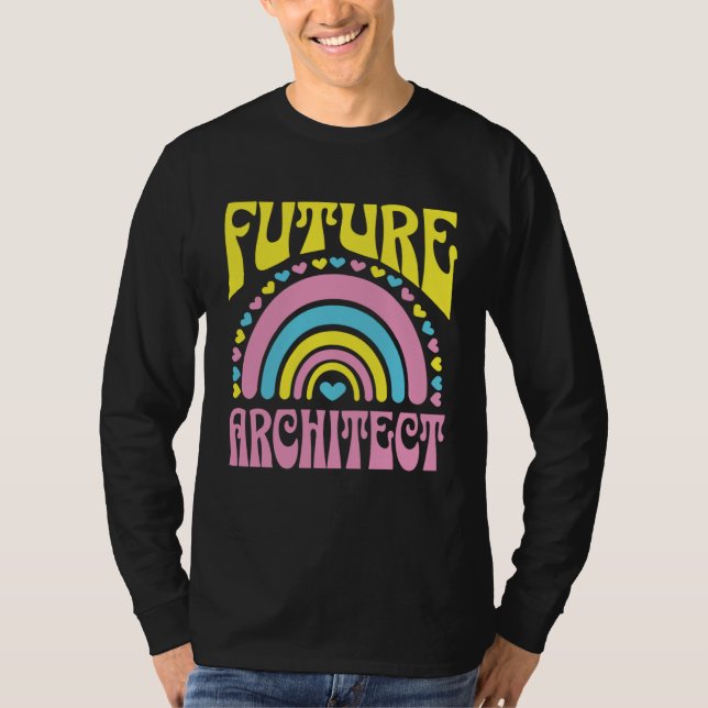 Future Architect Bright Retro Rainbow Architects T T Shirt (Framsida)