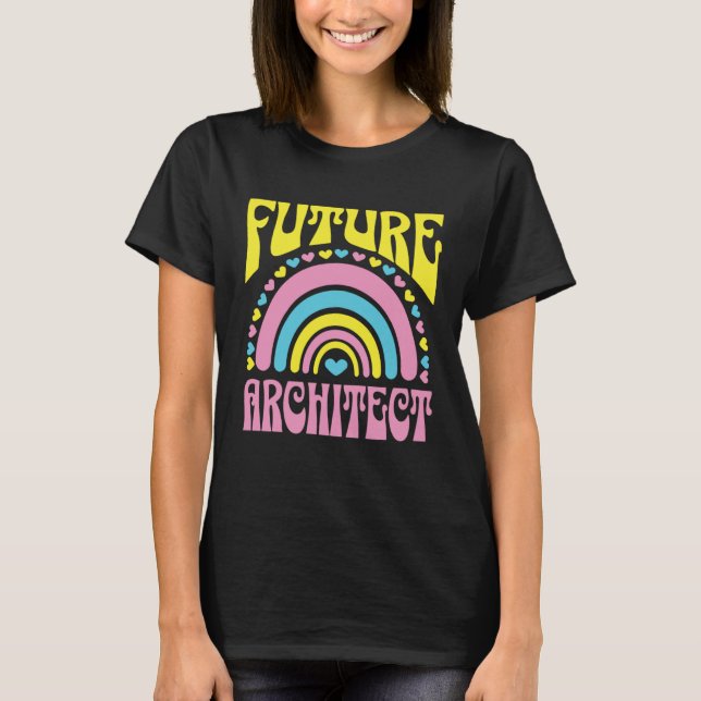 Future Architect Bright Retro Rainbow Architects T T Shirt (Framsida)