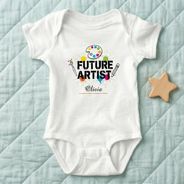 Future Artist  Personalized Baby Bodysuit T Shirt (Skapare uppladdad)