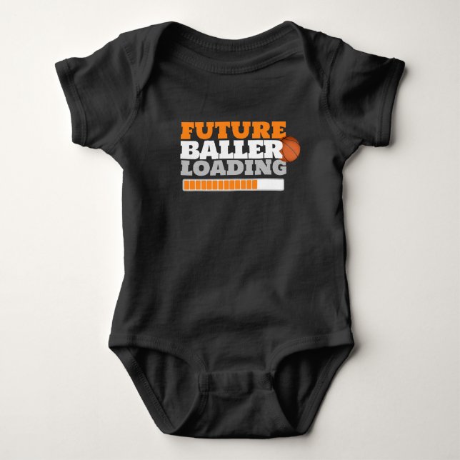Future Baller Laddar Svart Basket T-Shirt (Framsida)