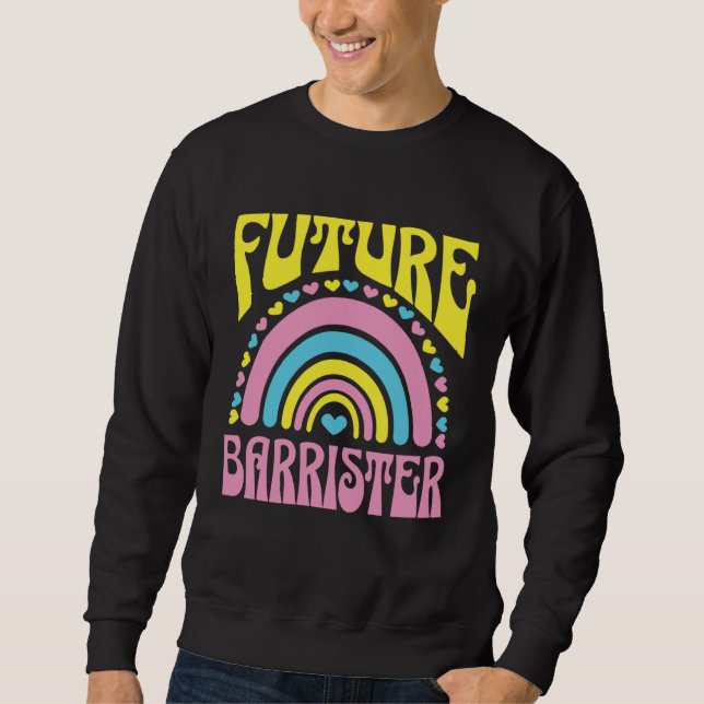 Future Barrister Bright Retro Rainbow Barristers T Lång Ärmad Tröja (Framsida)