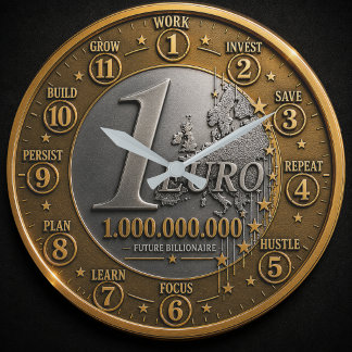 Future Billionaire Euro Coin Stor Klocka