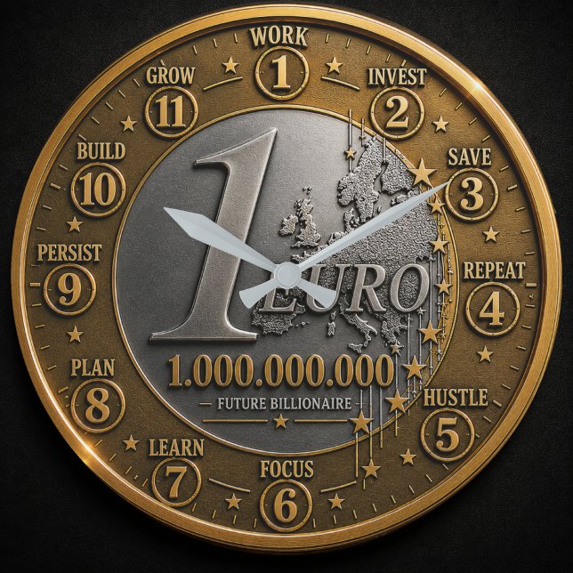 Future Billionaire Euro Coin  Stor Klocka (Skapare uppladdad)