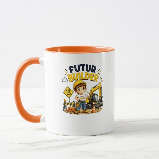 Future Builder Cute Construction Kid Mug Mugg (Vänster)