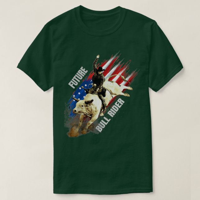 Future Bull Rider Gift Patriotic American Flag for T Shirt (Design framsida)