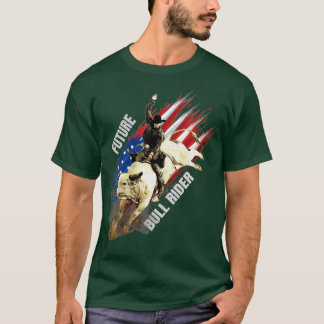 Future Bull Rider Gift Patriotic American Flag for T Shirt