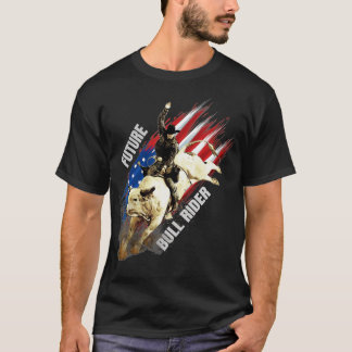 Future Bull Rider Gift Patriotic American Flagga f T Shirt