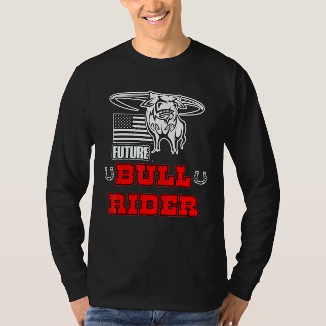 Future Bull Rider Rodeo Bull Riding Mechanical T Shirt (Framsida)