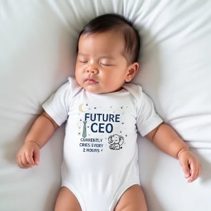 "Future CEO" Cute & Funny Baby Bodykostym T Shirt