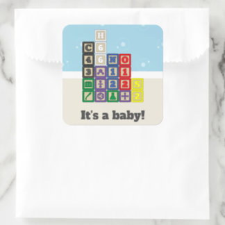 Future Chemist's Blocks Baby Shower Klisterrulle Fyrkantigt Klistermärke