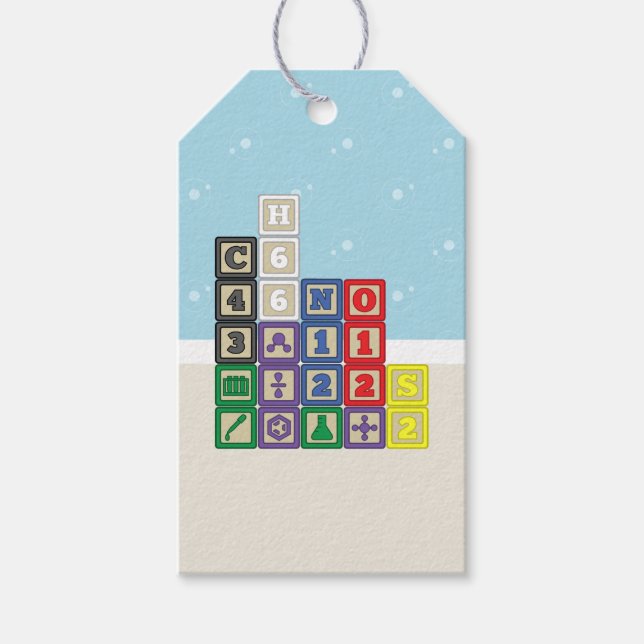 Future Chemist's Blocks Presentkort Presentetikett (Framsidan)