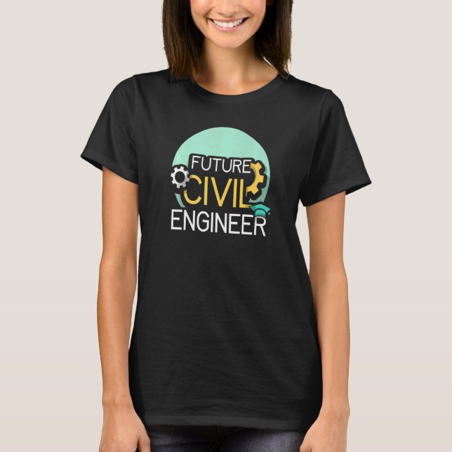 Future Civil Engineer Engineering Student Job Prof T Shirt (Framsida)