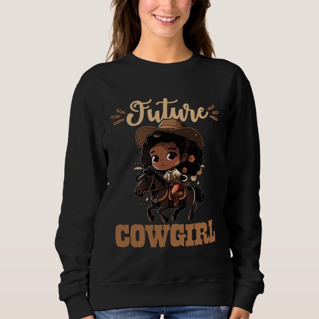 Future Cowgirl Toddler African American Rodeo Girl T Shirt (Framsida)