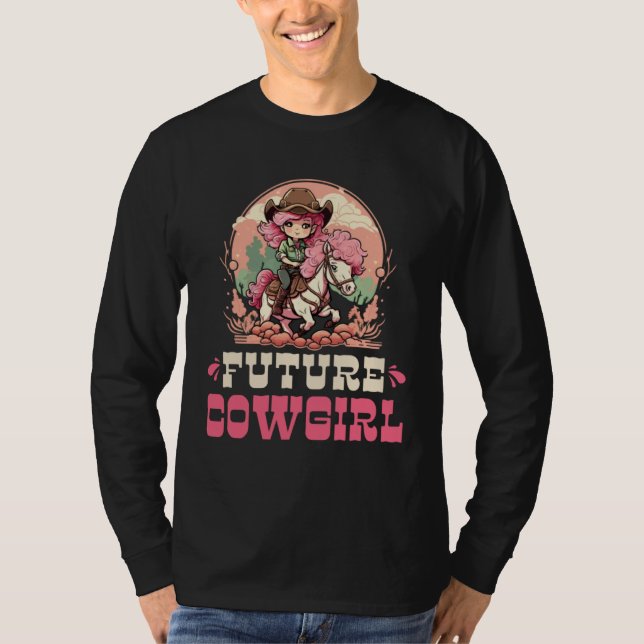 Future Cowgirl Toddler Rodeo Girl Kids T Shirt (Framsida)
