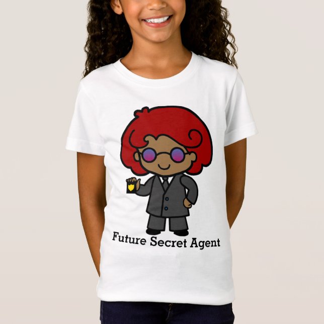 Future Cute Secret Agent Girl T Shirt (Framsida)
