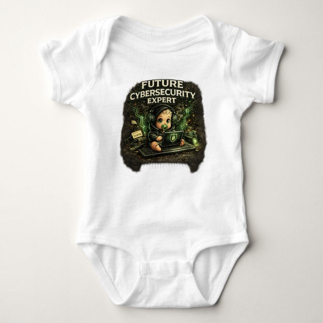 Future Cybersecurity Expert Baby T Shirt (Framsida)