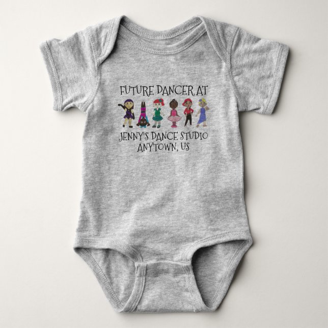 Future Dancer Anpassningsbar Dance Studio Ballet T T-shirt (Framsida)