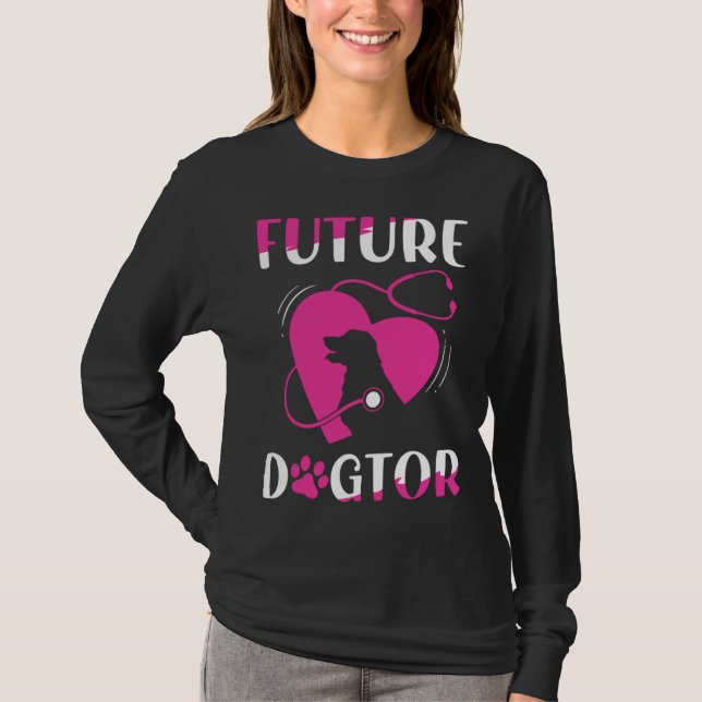 Future Dogtor Cute Aspiring Veterinarian T Shirt (Framsida)