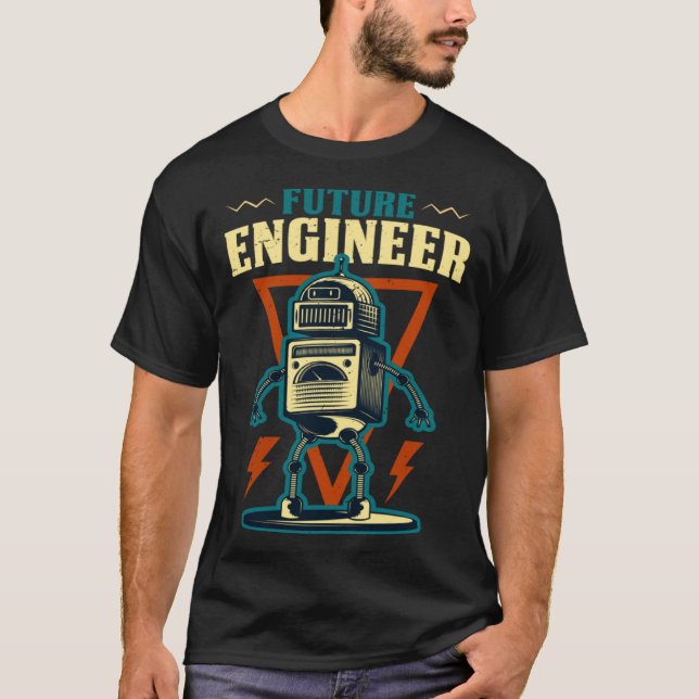 Future Engineer Costume Robot Robotics Adults & Ki T Shirt (Framsida)