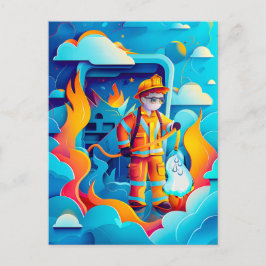 Future Firefighter Dream för barn Helg Vykort