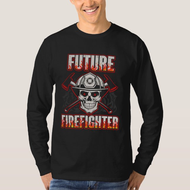 Future Firefighter Men Women Thin Red Line Firefig T Shirt (Framsida)