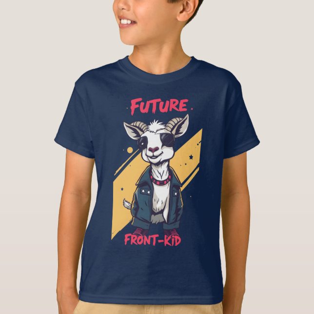 Future Frint-Front-Kid - Cool Goat Playground Punk T Shirt (Framsida)