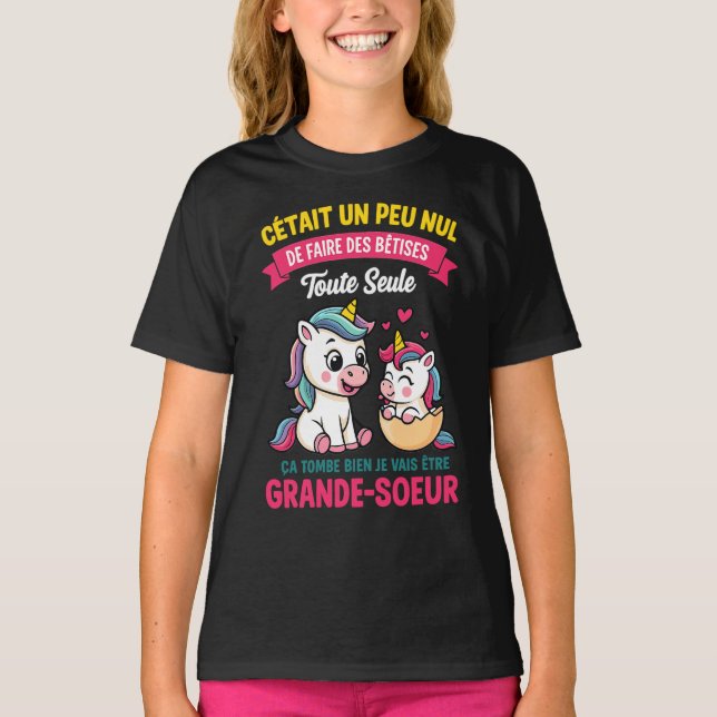 Future Grande Soeur Bêtises Annonce Grossesse T Shirt (Framsida)