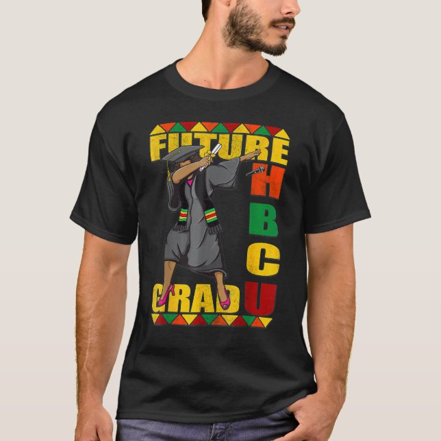 Future HBCU Grad Black History Queen Melanin Afro  T Shirt (Framsida)