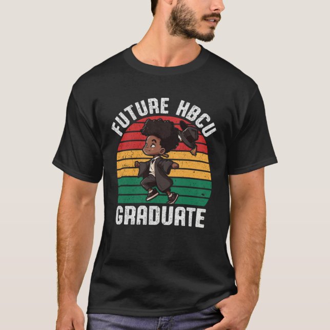 Future HBCU Grad History Black College Youth Black T Shirt (Framsida)