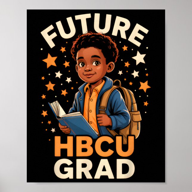 Future Hbcu Graduate Afro Black Boy College Gradua Poster (Framsidan)