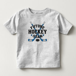 Future Hockey Star Player Blue Hockey Sticks Puck T Shirt
