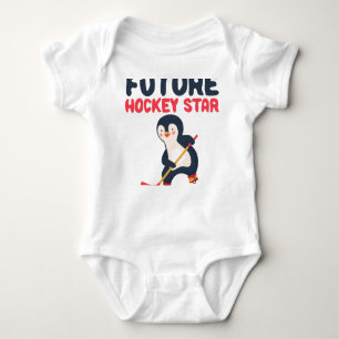 Future Ice Hockey Star Pojke Girl Penguin T Shirt