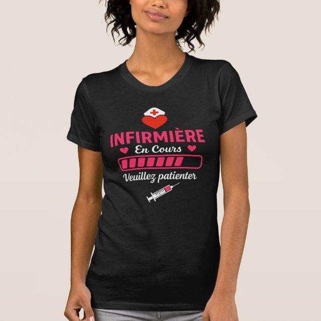 Future Infirmière Étudiante Infirmière En Cours T Shirt (Framsida)