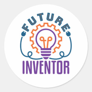 Future Inventor Ingenjör Scientist Science Runt Klistermärke