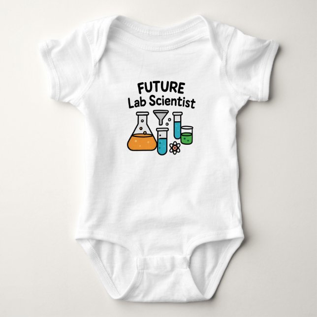 Future Lab Scientist Baby Bodysuit med bägare  T Shirt (Framsida)