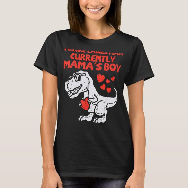 Future Ladies Man Mamas Boy Dino Toddler Boys Vale T Shirt (Framsida)