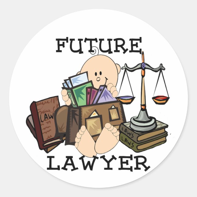 Future Lawyer Runt Klistermärke (Framsida)
