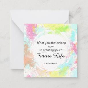 *~ Future Life Watercolor Quote AP62 Note Card Anteckningskort