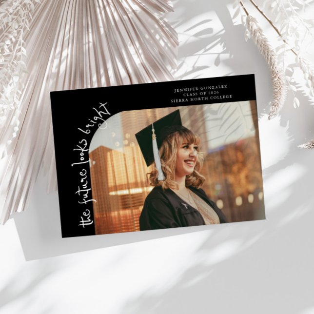 Future Looks Bright Black Curved Photo Meddelande (Skapare uppladdad)