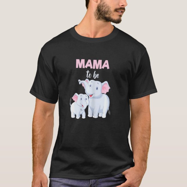 Future Mamma Elephant Mamma Baby Shower Girl T Shirt (Framsida)