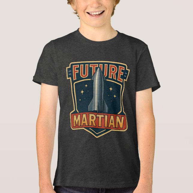 Future Martian Black Basic T-Shirt (Framsida)