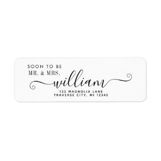 Future Mr and Mrs Address Label Returadress Etikett