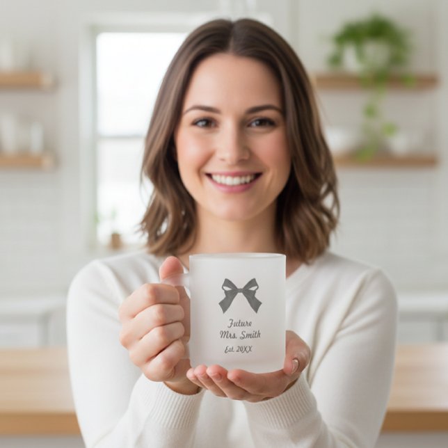 Future Mrs Glass Mug, Engaged Coffee Mug, Bride Frostad Glasmugg (Skapare uppladdad)