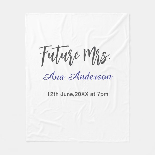 Future mrs surname bride to be purple gray name da fleecefilt (Framsidan)