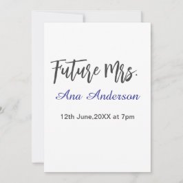 Future mrs surname bride to be purple gray name da inbjudningar