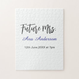 Future mrs surname bride to be purple gray name da pussel