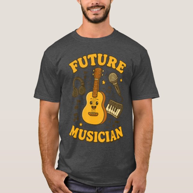 Future Musician Musical Inspiration Young Music Lo T Shirt (Framsida)